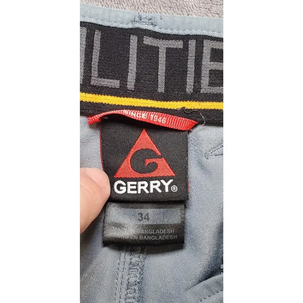 Gerry Shorts Mens Sz 34 Gray Nylon Stretch Hiking Belted Outdoor Pockets Za1-56 - Picture 5 of 8